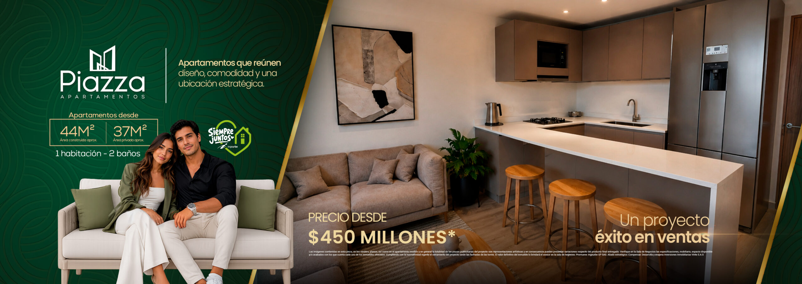 Apartamentos Piazza Ingeurbe desde 450 millones – 44m² diseño, comodidad y ubicación estratégica en Bogotá
